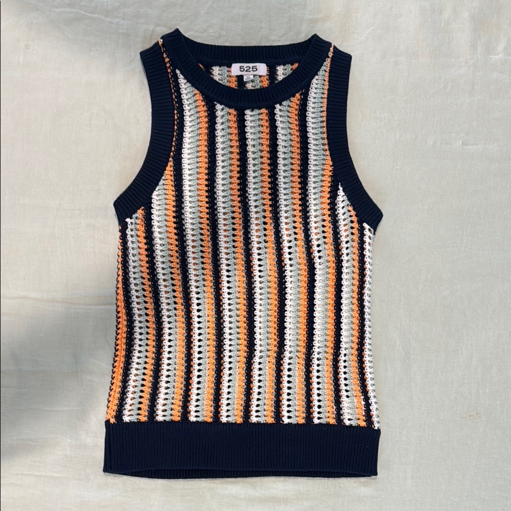 525 America Retro Striped women’s knit top. XS